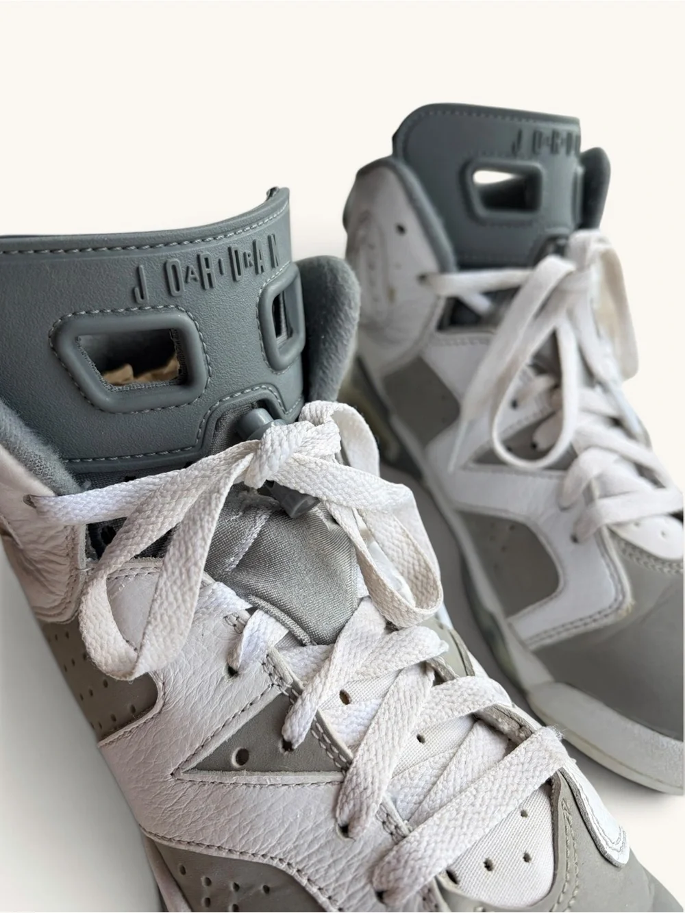 Jordan Kids High-Top Sneakers in White and Gray